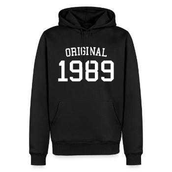 Original 1989 35. Geburtstag Männer Frauen 35 Jahre alt - Männer Premium Bio Hoodie - Schwarz - Vorne - Nico (187cm)