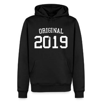 Original 2019 - 4 ans, 4e anniversaire Enfants - Sweat à capuche Premium bio Homme - noir - Devant - Nico (187cm)