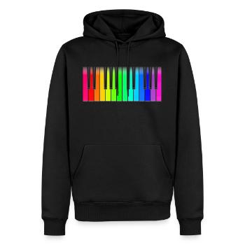 Klaviatur Regenbogen - Männer Premium Bio Hoodie - Schwarz - Vorne - Nico (187cm)