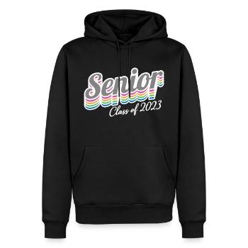Cadeau de fête de remise des diplômes rétro de la classe senior de 2023 - Sweat à capuche Premium bio Homme - noir - Devant - Nico (187cm)