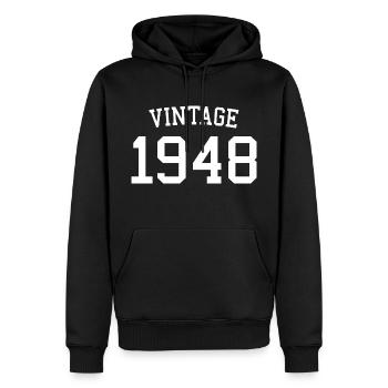 Jahrgang 1948 - 74 Jahre alt, Geschenk zum 74. Geburtstag - Männer Premium Bio Hoodie - Schwarz - Vorne - Nico (187cm)