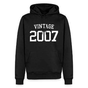 Millésime 2007 - 16 ans, 16ème anniversaire adolescents - Sweat à capuche Premium bio Homme - noir - Devant - Nico (187cm)