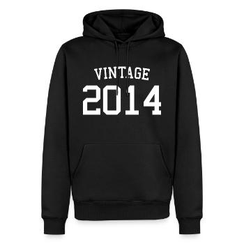 Jahrgang 2014 - 9 Jahre alt, Kinder zum 9. Geburtstag - Männer Premium Bio Hoodie - Schwarz - Vorne - Nico (187cm)