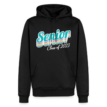 Cadeau de fête de remise des diplômes rétro de la classe senior de 2023 - Sweat à capuche Premium bio Homme - noir - Devant - Nico (187cm)