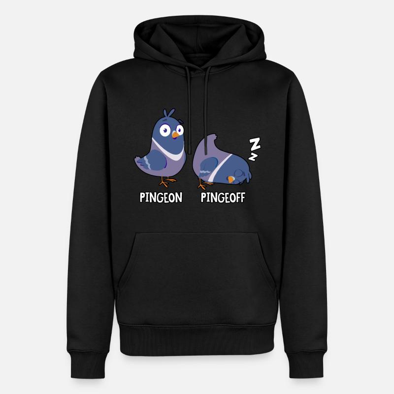 Pingeon Pingeoff - Männer Premium Bio Hoodie - Schwarz