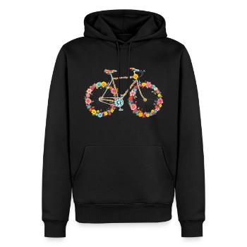 Sport Radfahren Blumen Frauen Radfahrerin - Männer Premium Bio Hoodie - Schwarz - Vorne - Nico (187cm)