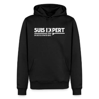 Suis expert en siestes stratégiques - Sweat à capuche Premium bio Homme - noir - Devant - Nico (187cm)