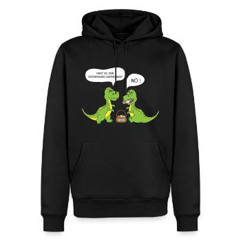 Avez-vous mangé le lapin de Pâques? Dinosaure - Sweat à capuche Premium bio Homme - noir - Devant - Nico (187cm)