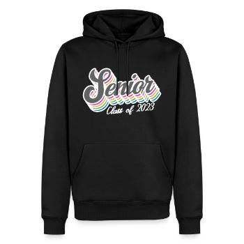 Cadeau de fête de remise des diplômes rétro de la classe senior de 2023 - Sweat à capuche Premium bio Homme - noir - Devant - Nico (187cm)