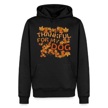 Reconnaissant pour mon chien Chien Automne Gratitude - Sweat à capuche Premium bio Homme - noir - Devant - Nico (187cm)