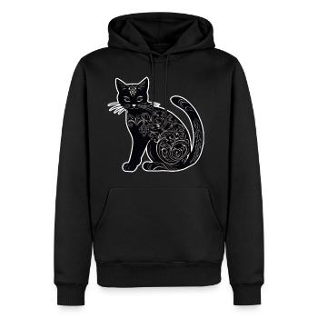 Mystische schwarze Katze - Männer Premium Bio Hoodie - Schwarz - Vorne - Nico (187cm)