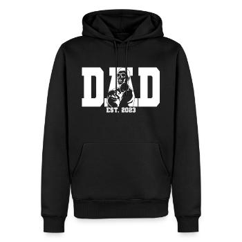 2023, Dad To Be, Schwangerschaftsankündigung - Männer Premium Bio Hoodie - Schwarz - Vorne - Nico (187cm)
