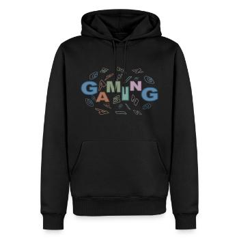 Game-scene-colorful - Männer Premium Bio Hoodie - Schwarz - Vorne - Nico (187cm)