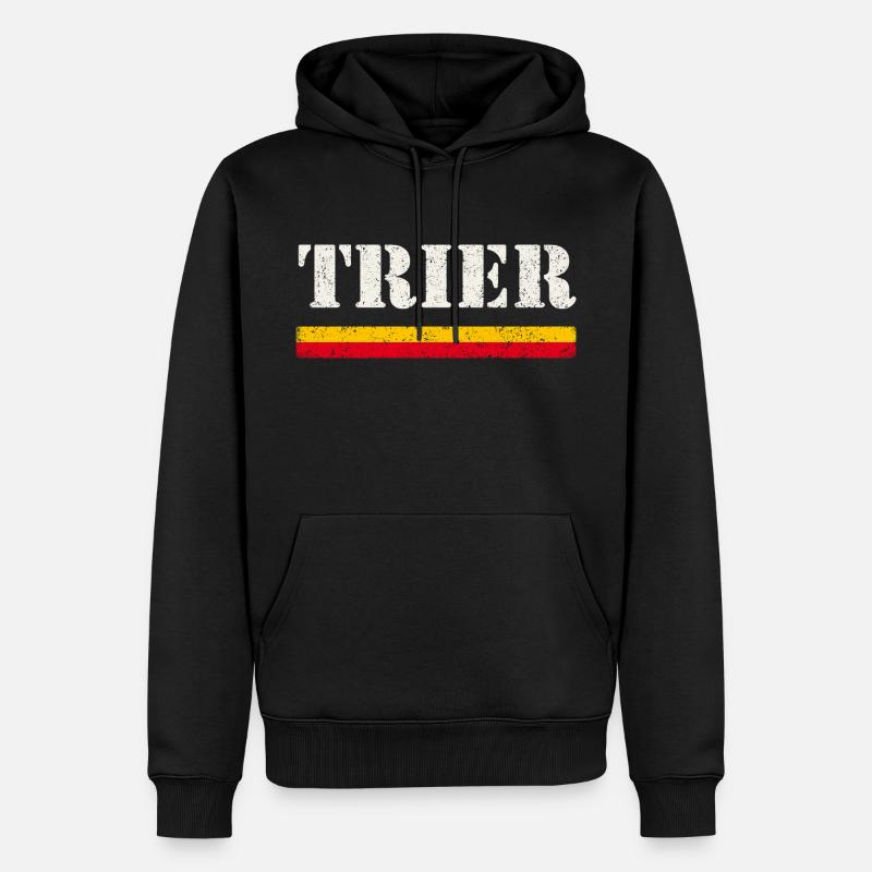 Trèves - Sweat à capuche Premium bio Homme - noir