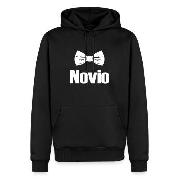 Novio Boyfriend Nound Bowtie Fiançailles Marié - Sweat à capuche Premium bio Homme - noir - Devant - Nico (187cm)