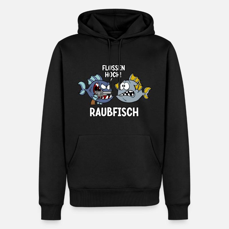 Raubfisch - Männer Premium Bio Hoodie - Schwarz