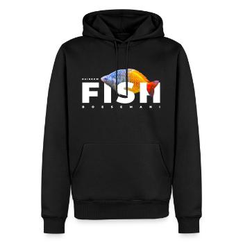 Boesemani Regenbogen Fischhalter - Männer Premium Bio Hoodie - Schwarz - Vorne - Nico (187cm)