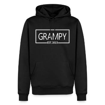 2023, Opa zu werden, Schwangerschaft enthüllen - Männer Premium Bio Hoodie - Schwarz - Vorne - Nico (187cm)