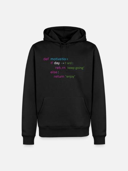 Motivierendes Coding Design - Männer Premium Bio Hoodie - Schwarz
