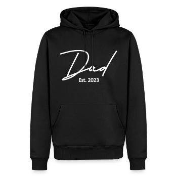 2023, Dad To Be, Schwangerschaftsankündigung - Männer Premium Bio Hoodie - Schwarz - Vorne - Nico (187cm)