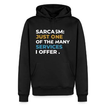 Sarkasmus-T-Shirt-Design, Humorvolles T-Shirt-Design - Männer Premium Bio Hoodie - Schwarz - Vorne - Nico (187cm)