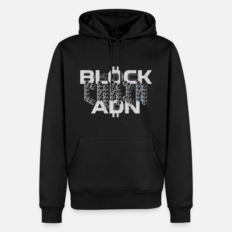 DNA-Blockchain - Krypto Bitcoin - Männer Premium Bio Hoodie - Schwarz