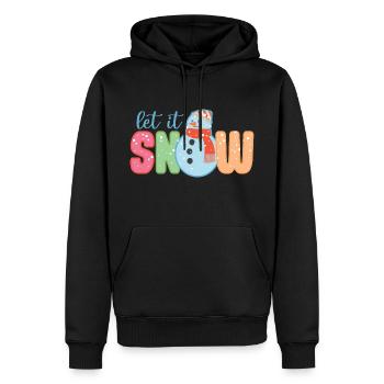 Lass es schneien lustiger Schneemann Winter Weihnachtsgeschenk - Männer Premium Bio Hoodie - Schwarz - Vorne - Nico (187cm)