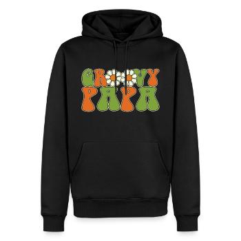 Retro Groovy Papa Matching Family Baby Shower - Sweat à capuche Premium bio Homme - noir - Devant - Nico (187cm)