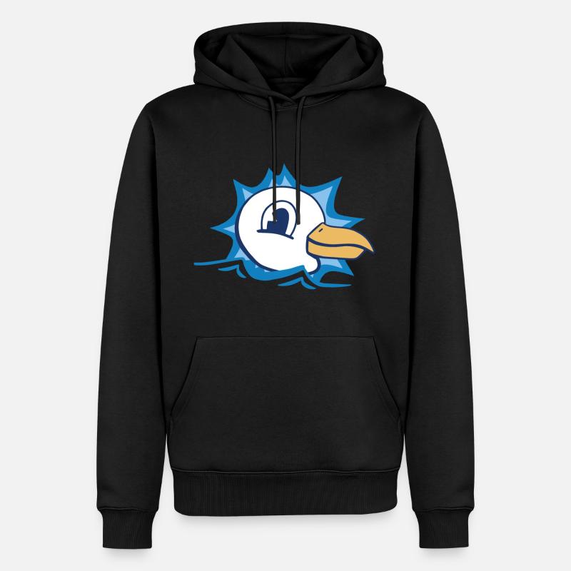 Möwe Seemöwe Seagull Gefiedertier - Männer Premium Bio Hoodie - Schwarz