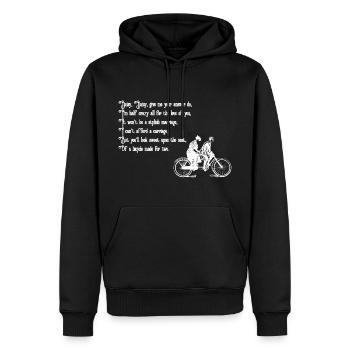 Daisy Daisy (texte blanc) - Sweat à capuche Premium bio Homme - noir - Devant - Nico (187cm)