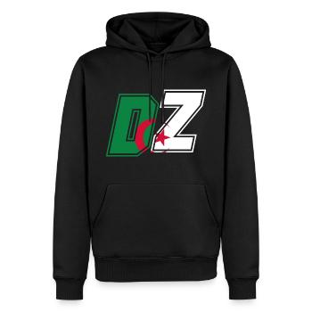 DZ Algérie Les Algériens en Force - Sweat à capuche Premium bio Homme - noir - Devant - Nico (187cm)