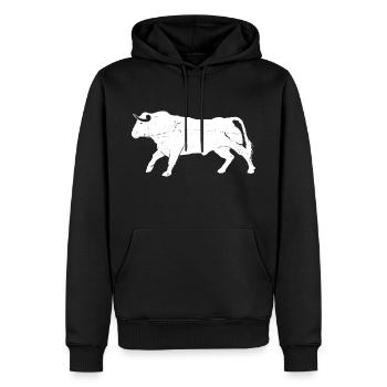 Bull Bovine Art Silhouette Wildtierliebhaber - Männer Premium Bio Hoodie - Schwarz - Vorne - Nico (187cm)