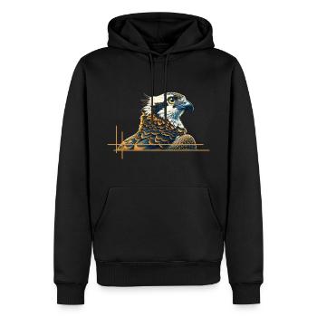 Magnifique faucon - Sweat à capuche Premium bio Homme - noir - Devant - Nico (187cm)