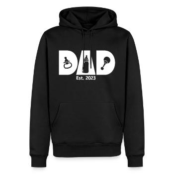 2023, Dad To Be, Schwangerschaftsankündigung - Männer Premium Bio Hoodie - Schwarz - Vorne - Nico (187cm)