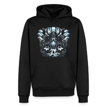 Odin Viking Mythologie nordique - Sweat à capuche Premium bio Homme - noir - Devant - Nico (187cm)