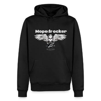 mopedrocker - Männer Premium Bio Hoodie - Schwarz - Vorne - Nico (187cm)