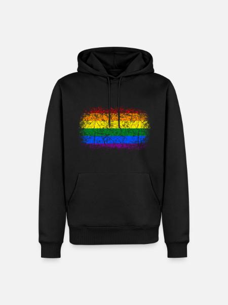 Rainbow Flag Used Look - Men’s Premium Organic Hoodie - black