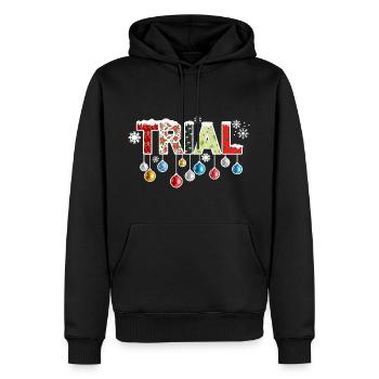 TRIAL Xmas Trialbike - Schnee Sport Weihnachten - Männer Premium Bio Hoodie - Schwarz - Vorne - Nico (187cm)