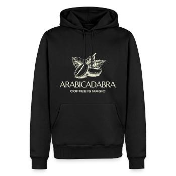 Arabicadabra - Kaffee ist Magie - Lustiger Kaffee - Männer Premium Bio Hoodie - Schwarz - Vorne - Nico (187cm)
