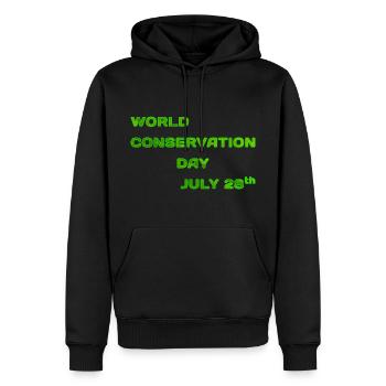 Weltnaturschutztag "grün" - Männer Premium Bio Hoodie - Schwarz - Vorne - Nico (187cm)