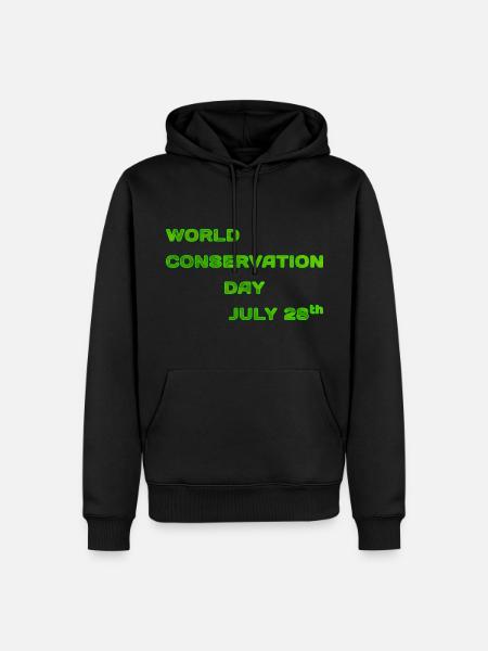 World Conservation Day "green" - Men’s Premium Organic Hoodie - black