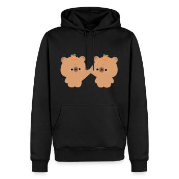 Capybara Couple - Men’s Premium Organic Hoodie - black - Front - Nico (187cm)