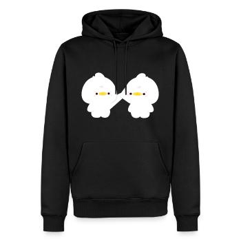 Duck Couple - Men’s Premium Organic Hoodie - black - Front - Nico (187cm)