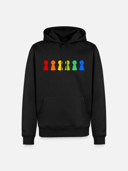 bunte Spielfiguren - Männer Premium Bio Hoodie - Schwarz