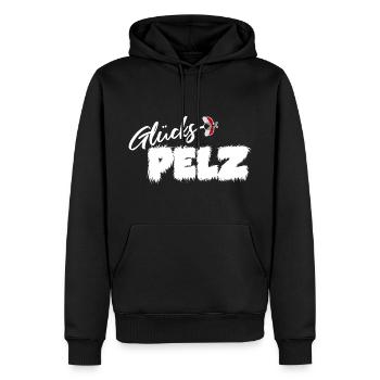 Glückspelz für Glückspilze - Männer Premium Bio Hoodie - Schwarz - Vorne - Nico (187cm)