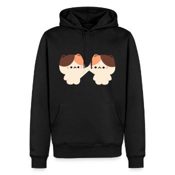 Tortie Katzenpaar - Männer Premium Bio Hoodie - Schwarz - Vorne - Nico (187cm)