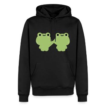 Frosch-Pärchen - Männer Premium Bio Hoodie - Schwarz - Vorne - Nico (187cm)