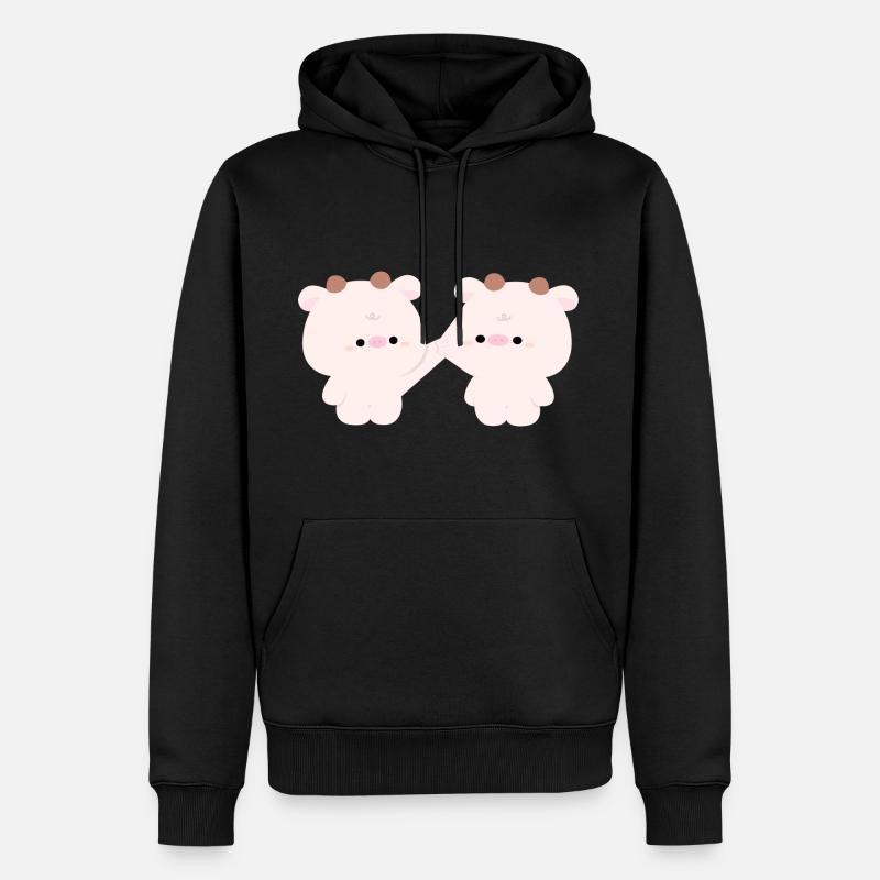 Couple de vaches - Sweat à capuche Premium bio Homme - noir