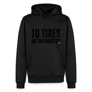 Do you shoot or point? Humor - Men’s Premium Organic Hoodie - black - Front - Nico (187cm)