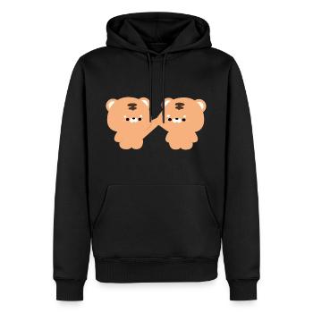 Couple de tigres - Sweat à capuche Premium bio Homme - noir - Devant - Nico (187cm)